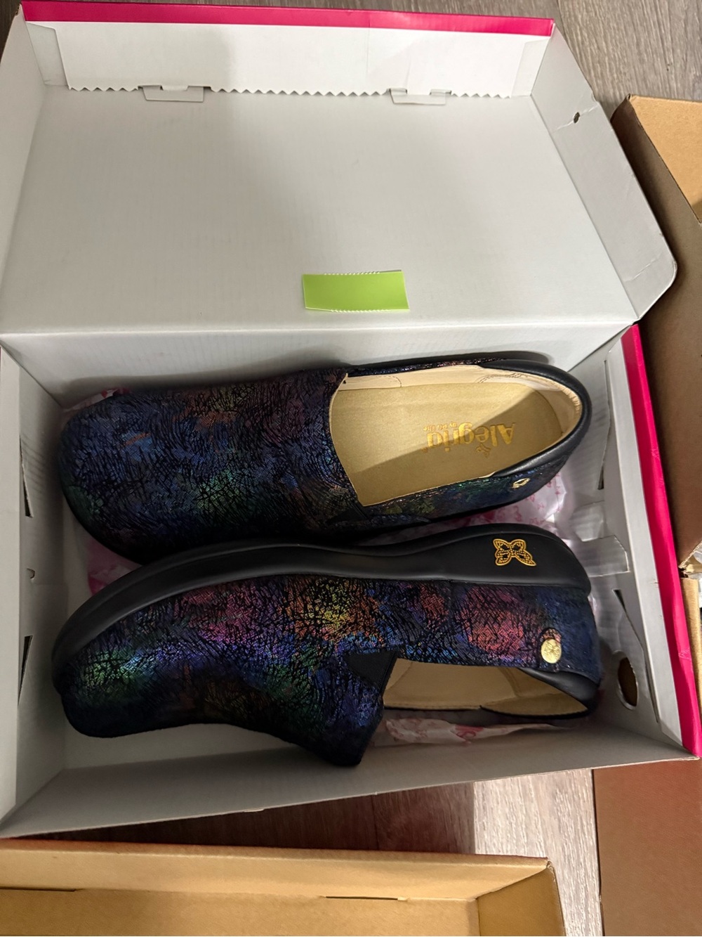 Alegria Multicolor Iridescent Slip-On Moccasins